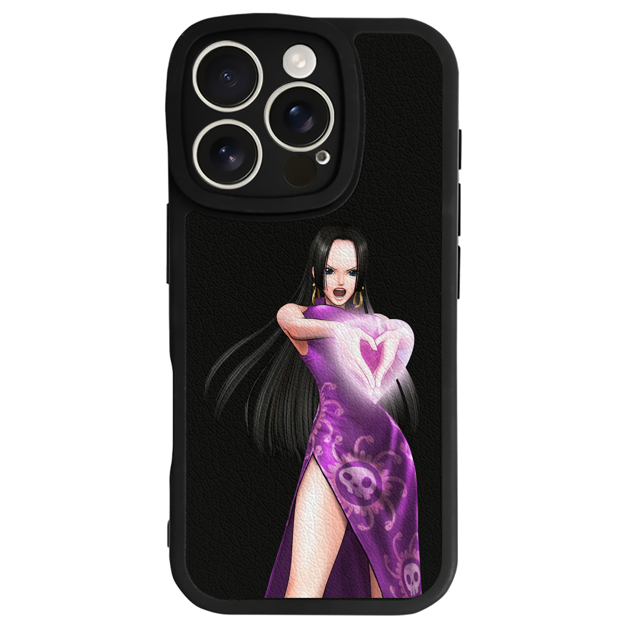 （画像用） ワンピース ボア・ハンコック ONE PIECE Boa·Hancock 【iPhone 16シリーズ対応】シリコンスマホケース（レザー調） 材質：シリコン